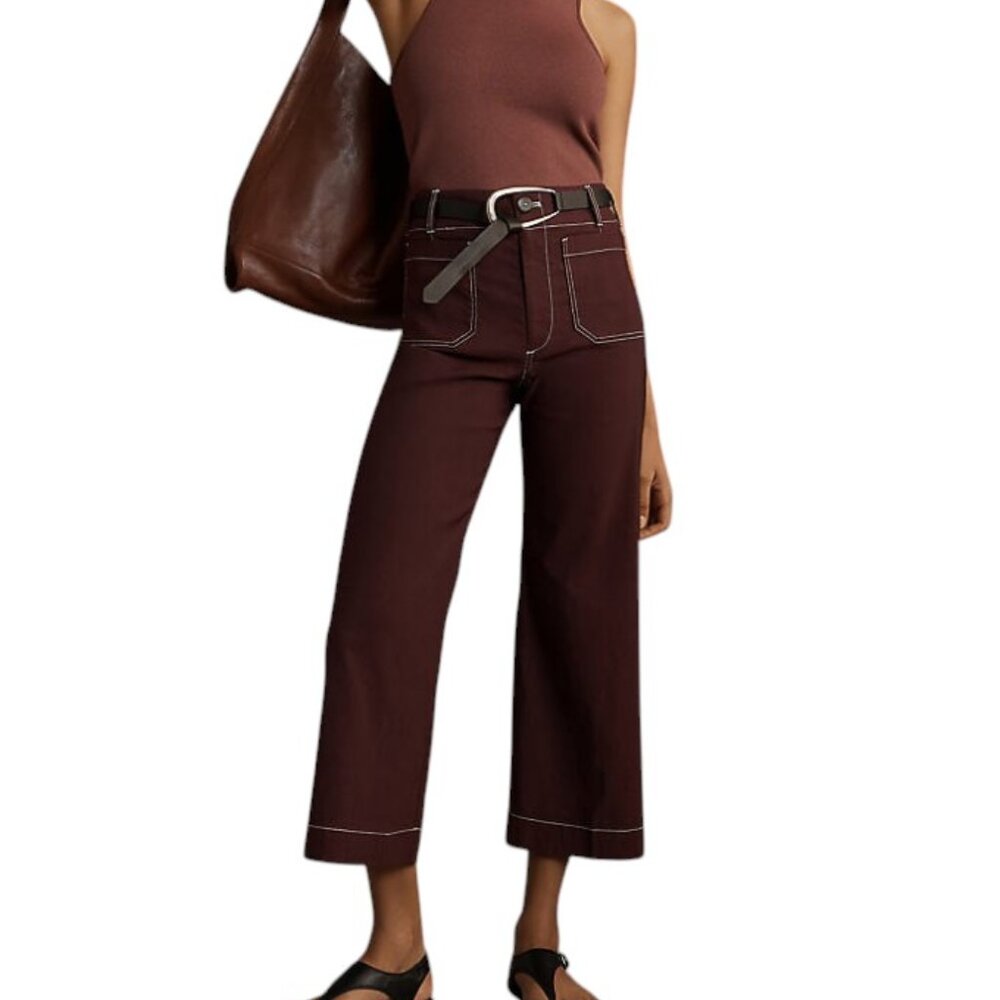 Maeve Dark Brown Cropped Pants